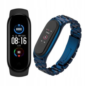 Xiaomi Mi Band 5 + Folia + Bransoleta Niebieska