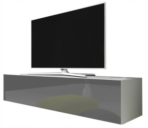 Szafka pod telewizor, wisząca 160 cm Szary połysk
