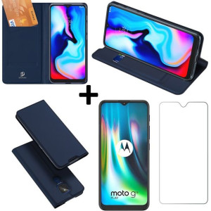 Etui Dux Ducis + szkło płaskie do Motorola G9 Play / E7 Plus Granat