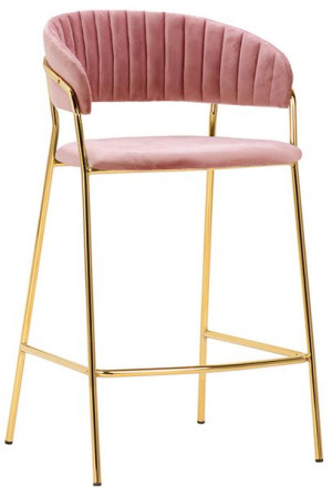 Tapicerowany hoker welurowy glamour z oparciem - Piano 4X