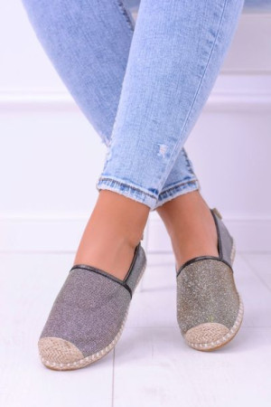 Brokatowe Espadryle Lu Boo Khaki