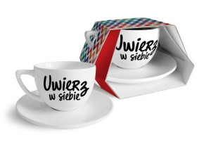 Filiżanka ze spodkiem UWIERZ W SIEBIE 400 ml