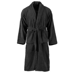 Lumarko Szlafrok unisex z frotte, 100% bawełna, czarny, rozmiar M