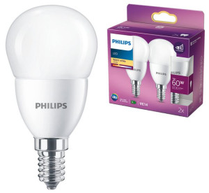 Philips Żarówka LED x2 sztuki E14 7W=60W 2700K