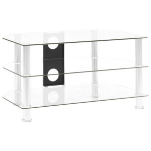 Szafka pod TV, przezroczysta, 75x40x40 cm, hartowane szkło