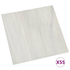 Samoprzylepne panele podłogowe, 55 szt., PVC, 5,11 m², kremowe