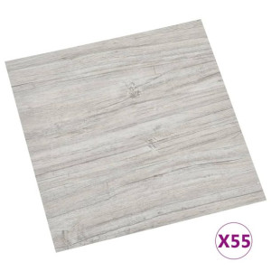 Samoprzylepne panele podłogowe, 55 szt., PVC, 5,11 m², szare