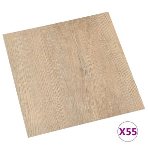 Samoprzylepne panele podłogowe, 55 szt., PVC, 5,11 m², brązowe