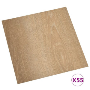 Samoprzylepne panele podłogowe, 55 szt., PVC, 5,11 m², brązowe