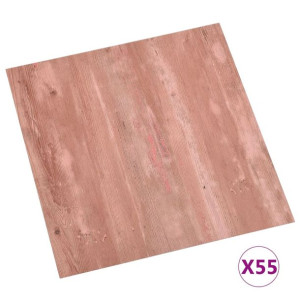 Samoprzylepne panele podłogowe, 55 szt., PVC, 5,11 m², czerwone