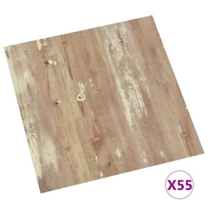 Samoprzylepne panele podłogowe, 55 szt., PVC, 5,11 m², brązowe