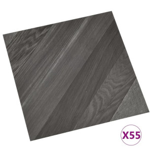 Samoprzylepne panele podłogowe, 55 szt. PVC, 5,11m², szare pasy