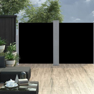 Lumarko Parawan rozsuwany, czarny, 160x600 cm