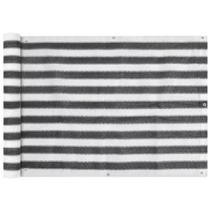 Lumarko Parawan ogrodowy HDPE 75x600 cm Antracytowy i Biały