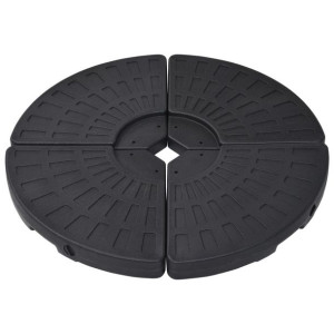 Lumarko Podstawa pod parasol w formie wachlarza, 4 elementy, czarna