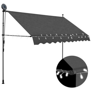 Lumarko Ręcznie zwijana markiza z LED, 300 cm, antracytowa