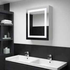 Lumarko Szafka łazienkowa z lustrem i LED, 50 x 13 x 70 cm
