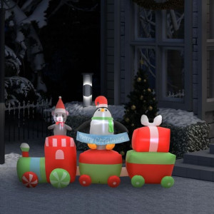 Lumarko Nadmuchiwany pingwin i mysz w pociągu, LED, IP44, 350 cm