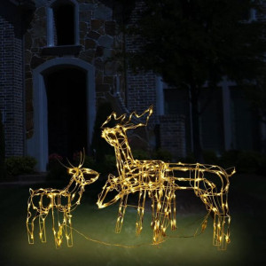 Lumarko 3 świąteczne renifery z lampek, 229 diod LED