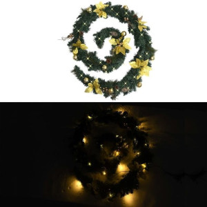 Lumarko Świąteczna girlanda z lampkami LED, zielona, 2,7 m, PVC