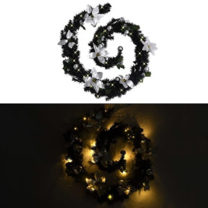Lumarko Świąteczna girlanda z lampkami LED, czarna, 2,7 m, PVC