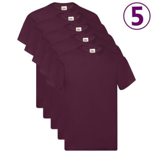 Lumarko Fruit of the Loom Oryginalne T-shirty, 5 szt., burgund, S, bawełna