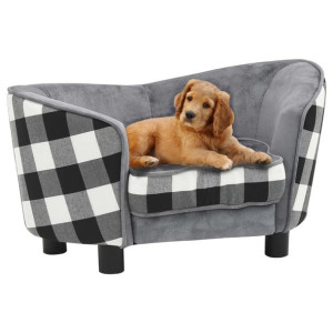 Lumarko Sofa dla psa, szara, 68x38x38 cm, pluszowa