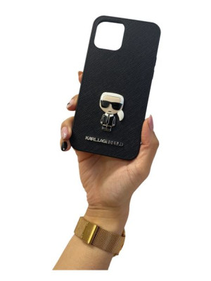 Karl Lagerfeld Hard Case Saffiano Ikonik Etui Do Iphone 12 / 12 Pro - Black