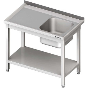 Zlew gastronomiczny 1-kom 100x60 (P) skręcany