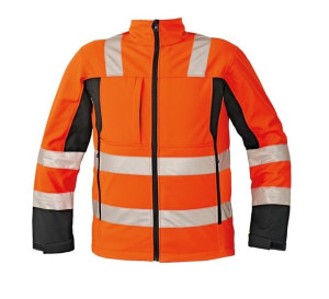 Ostrzegawcza robocza kurtka softshell Malton Cerva pomarańczowa