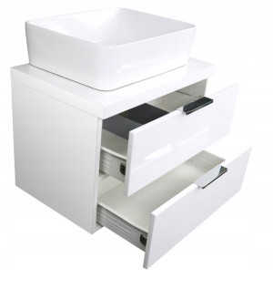 Szafka Łazienkowa Z Blatem 60cm Mdf Połysk Lakier