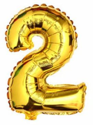 Balon 40cm Cyfra Złota 2