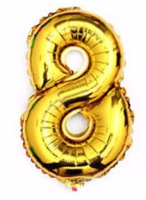 Balon 40cm Cyfra Złota 8