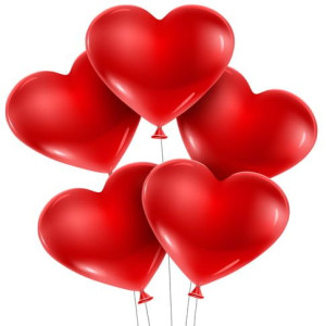 Balony Lateksowe Serca Czerwone 8szt 12"
