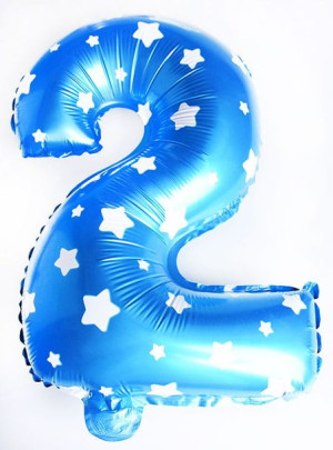 Balon 40cm Cyfra Niebieska 2