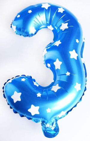 Balon 40cm Cyfra Niebieska 3
