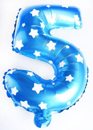 Balon 40cm Cyfra Niebieska 5