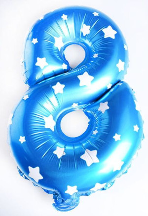 Balon 40cm Cyfra Niebieska 8