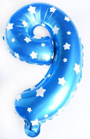 Balon 40cm Cyfra Niebieska 9