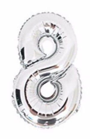 Balon 75cm Cyfra Srebrna 8