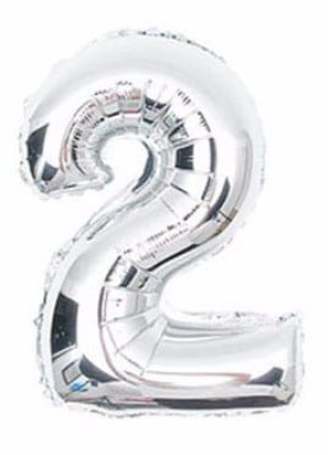 Balon 100cm Cyfra Srebrna 2