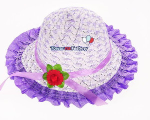 Kolorowy Dziewczęcy Kapelusz 50cm Fiolet
