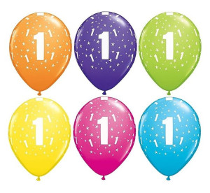 Balon Lateksowy Cyfra 1 5szt C1a