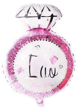 Balon Diament I Love You Różowy 47x73cm