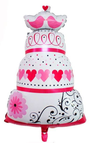 Balon Tort Różowy 56x97cm