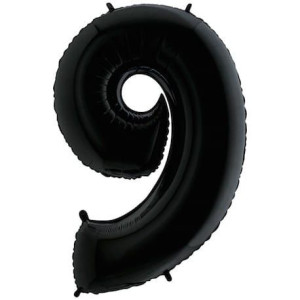 Balon 100cm Cyfra Czarna Grabo 9