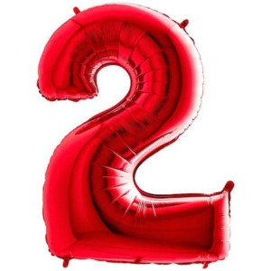 Balon 100cm Cyfra Czerwona 2