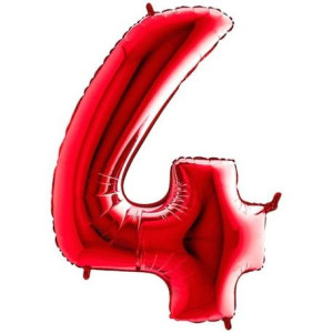 Balon 100cm Cyfra Czerwona 4