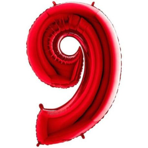 Balon 100cm Cyfra Czerwona 9