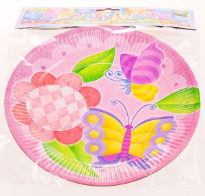 Talerzyki Papierowe Motyl 18cm 6szt
